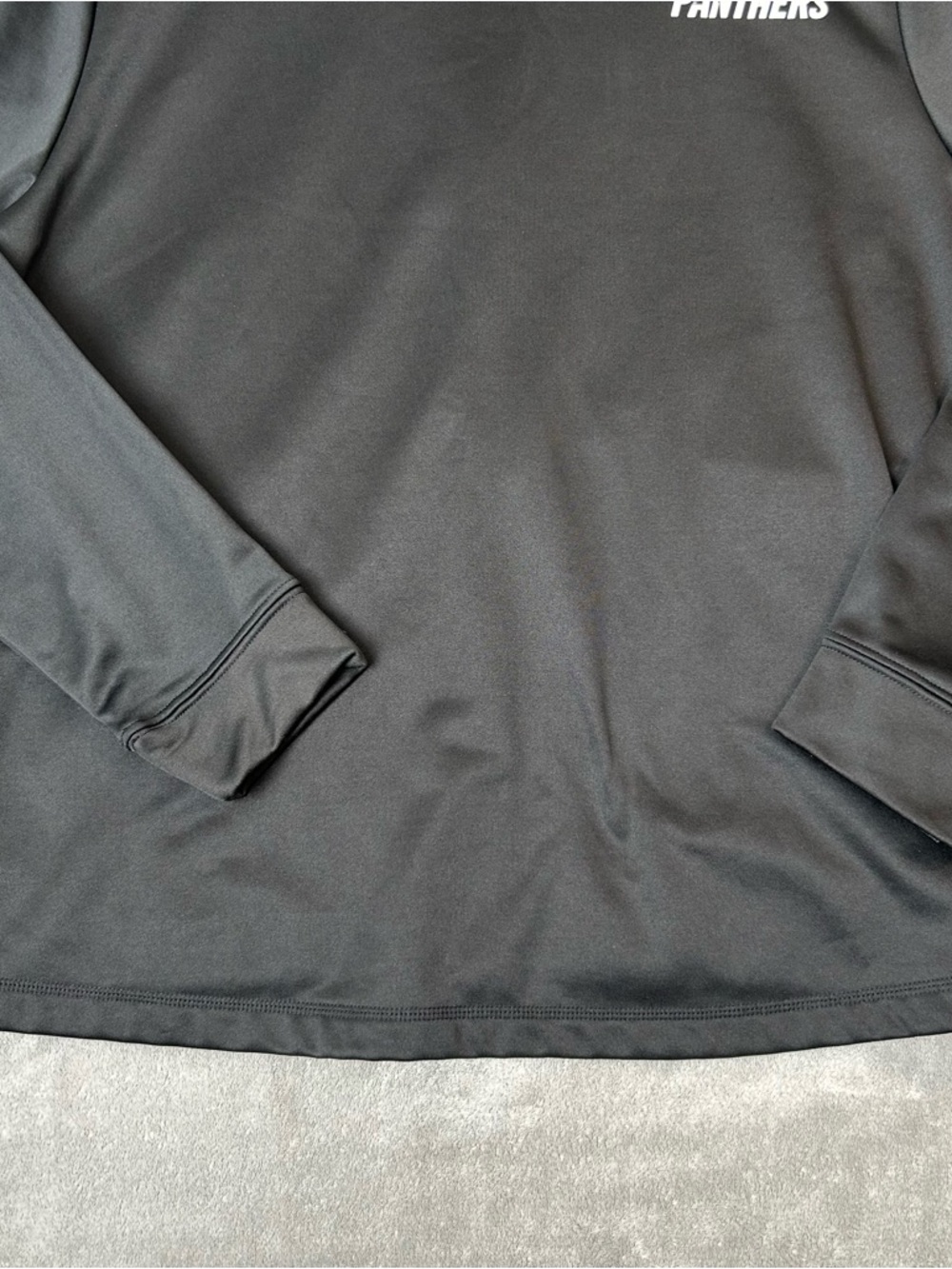CAROLINA PANTHERS Sweater NFL Full Zip Track Jacket BLACK BLUE  & GRAY  Size XL - Picture 9 of 16